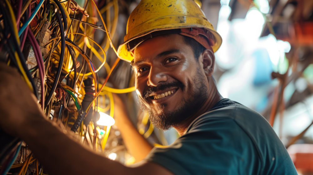 Eletricista em trabalho — Curso Ricotec