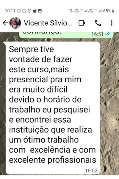 Depoimento via WhatsApp
